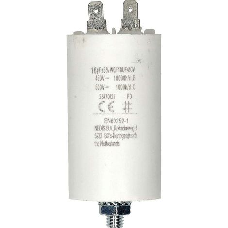 Nedis Multipack Kondensator / 18 uF / 450 V / Faston / 10 Stück - 10 Stück