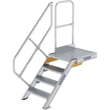 MUNK Treppe mit Plattform 45° inkl. einen Handlauf, 600mm Stufenbreite, 4 Stufen
