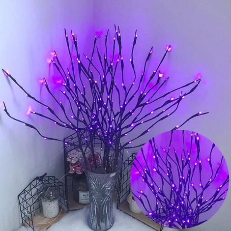 Guirlande Lumineuse en Forme de Branche - 20 LED - Fil Métallique Flexible - IP44 - Alimentation sur Piles AA - 5 Pièces (1/5)