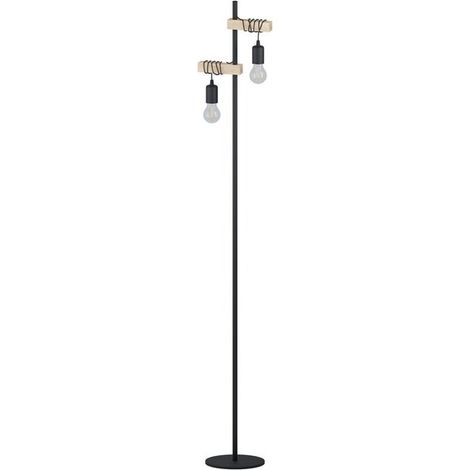 EGLO Lampadaire Droit Industriel, Bois, Marron, Eglo Townshend (1/3)