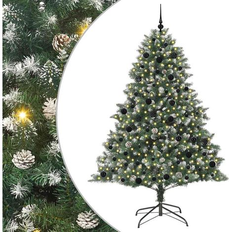 Sapin de Noël，Arbre de Noël artificiel avec 300 LED Vert 140 x 140 x 210 cm CFW77120 (1/5)