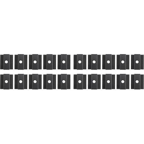 Lot de 20 panneaux solaires photovoltaïques à fixation centrale, noirs, fixation pour modules de toutes hauteurs de cadre, support pour panneaux solaires sur toiture (1/5)