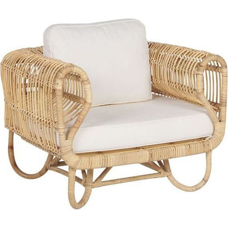 Garden Armchair DOLCEDO Rattan Natural