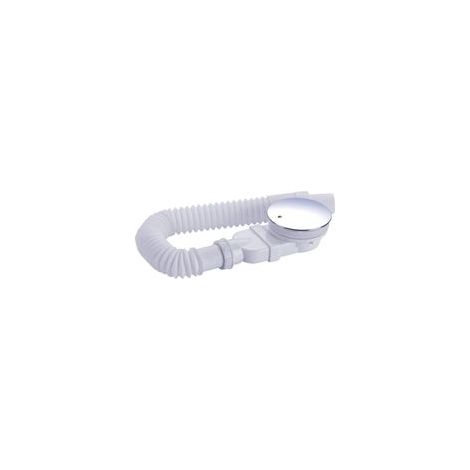 Bonde de douche extra plate 90 mm, siphon anti-odeur, tamis cheveux, tuyau flexible, couvercle chromé, blanc – (1/5)