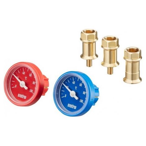 OVENTROP Kit de conversion de thermomètre, rouge et bleu pour les numéros d'article 10757.., 10771.., 10773.. et 10778.. DN 25 et DN 32, 1078182