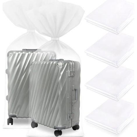 Sac de rangement transparent extra large lot de 4 en PE résistant anti-poussière, 100x150cm, rangement meubles bagages chaises (1/5)