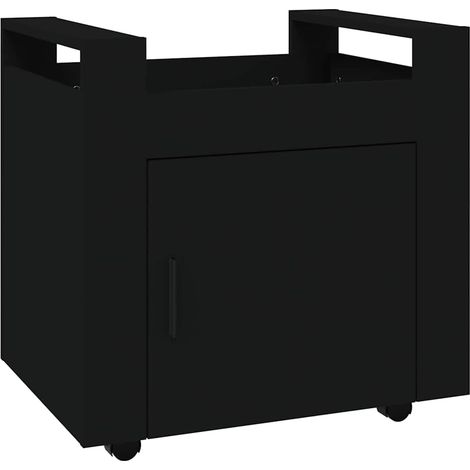 Maison Exclusive - Carrito de escritorio madera contrachapada neg (1/5)