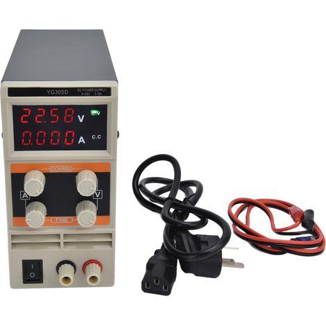 Alimentation DC réglable 30V 5A 305DAU à affichage numérique 4 chiffres, style à découpage, pour paillasse de laboratoire, prise 250V (1/5)