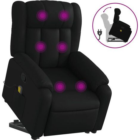 Fauteuil de massage inclinable en similicuir noir (1/5)