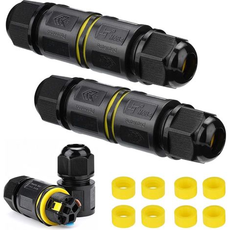 3 Fils Connecteur Electrique Etanche, Boite Etanche Electrique Exterieur, IP68 Waterproof Junction Box, Cable Connector pour Câbles de Ø4-11mm, Boîte de Jonction pour L'extérieur Jardin Sous Terre (2) (1/5)