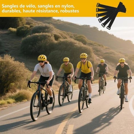 Lot De 8 Bandes Auto-Agrippantes Noires–Bandes Résistantes Pour Fixer Les Câbles,Adaptées Aux Vélos,Bagages Et Câbles (20x300 Mm (1/5)