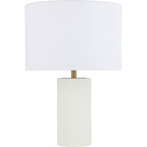 Lampe de table Tokio blanche verre, abat-jour E27 15W (1/5)