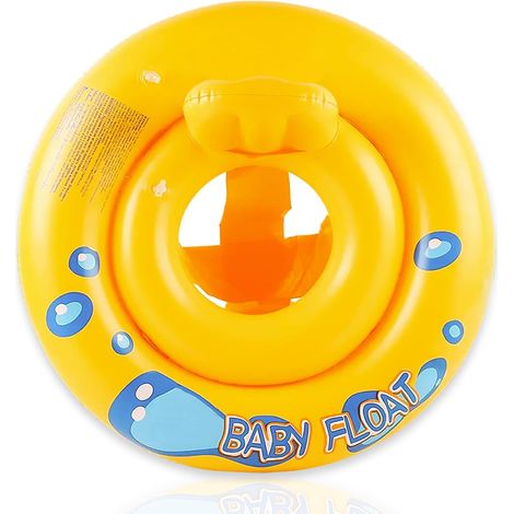 Babyschwimmsitz mit Sitz – 1 Stück – Strapazierfähiges PVC – Sicherer Schwimmkomfort – Geeignet für Pools von 6 bis 18 Monaten – Gelb (1/5)