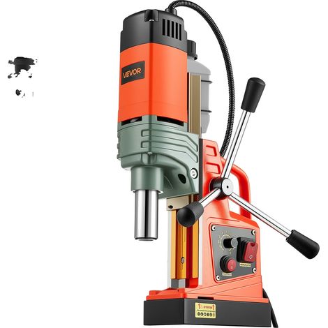 Taladro magnético VEVOR, motor de 1400 W, diámetro de perforación de 2 pulgadas, 2878 lbf, 6 brocas, velocidad variable, amarillo, 50 mm (1/2)