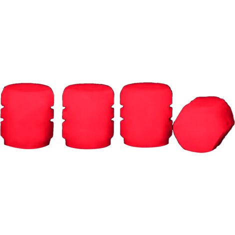 Bouchon de Tige de Valve de Pneu Fluorescent, Bouchon de Valve de Pneu Lumineux de Protection Contre l'eau de Construction Durable pour Moto (Rouge) (1/5)