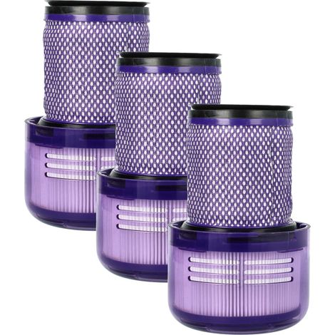 vhbw 3x filtro compatibile con Dyson V12 Slim, V12, V12 Detect Slim, V12 Detect Slim Absolute aspirapolvere - filtro HEPA bianco / lilla (1/4)