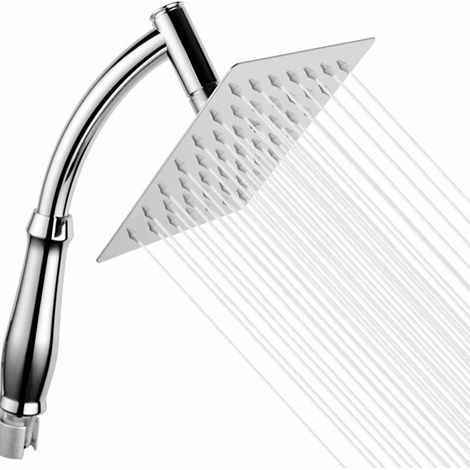 Pommeau de douche de plafond puissant – haute pression, grand format carré avec finition chromée. Accessoire de remplacement universel – AquaForge. (1/5)