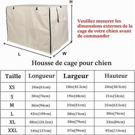 Housse de Cage pour Chien, Beige 36 Pouces (1/4)