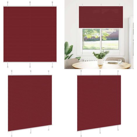 vidaXL Plissee Bordeauxrot 120x100 cm Stoffbreite 119,4 cm Polyester (1/5)