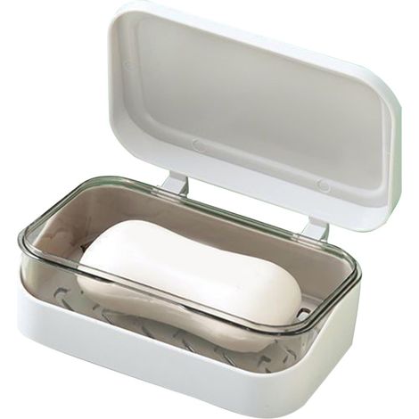Porte-savon avec couvercle – Porte-savon de salle de bain – Récipient étanche pour salle de bain, baignoire, douche, évier, voyage