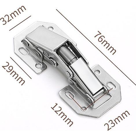 10 charnières en acier allié pour portes d'armoires/de cuisine - 7-6 cm (3 pouces) charnière de meuble à 90° - charnière invisible - vis assorties incluses - convient aux portes d'armoires de bureau. (1/5)