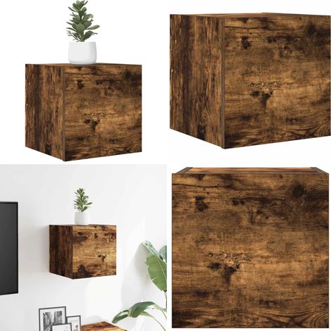 Meuble TV mural Chêne fumé 30,5x30x30 cm - Meuble Tv Mural - Meuble Tv Suspendu - Meuble Tv Moderne - Meuble Tv Design - Étagère Murale - Home & Living (1/5)
