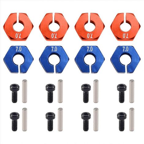 Hexagone de roue en aluminium de 7 mm d'épaisseur, moyeu d'entraînement de 12 mm avec goupilles et vis (1/5)