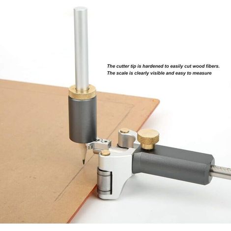 JSSEVN - Wood marking gauge, 2-in-1 wood marking tool, multi-function wheel marking gauge, measuring tool, adjustable precision line (1/4)
