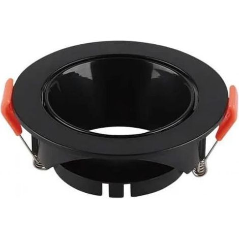 Soporte de foco empotrable redondo V-TAC para focos LED GU10, negro