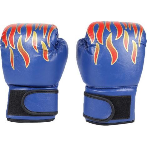 Gants de boxe pour enfants, 1 paire, réglables, professionnels, maille respirante, cuir PU, entraînement à la flamme (1/5)