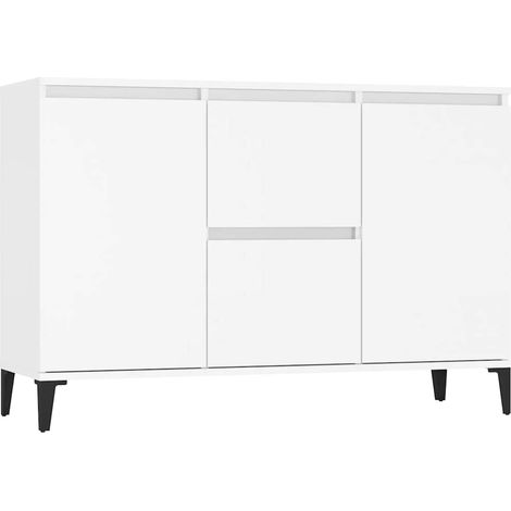 Buffet Commode Armoire Luxueux, pour Salon Chambre Entrée Cuisine, Blanc 104x35x70 cm Aggloméré OIB1177E (1/5)