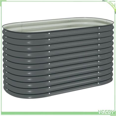 Lit surélevé de jardin - FAFEICY - 45524 - Acier galvanisé - Gris - 160x80x81 cm (1/5)