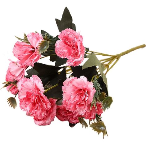 Bouquet de fleurs artificielles d'œillets pour la décoration intérieure (rose foncé)