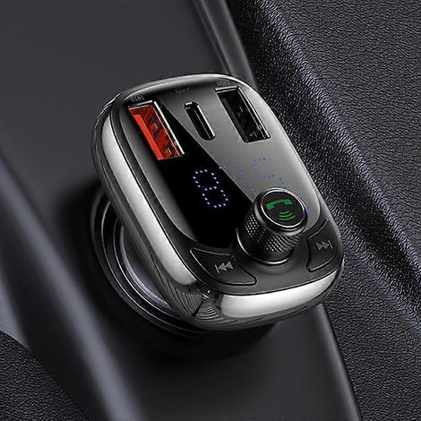 Émetteur FM Baseus Quick Charge 4.0/3.0 QC4.0, chargeur de voiture USB rapide, kit mains libres Bluetooth 5.0, lecteur MP3, modulateur FM (1/5)