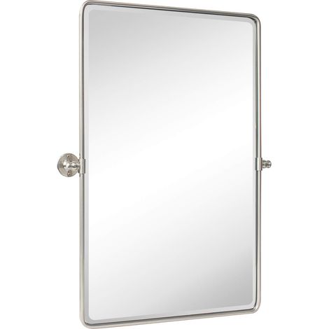 Miroir de Salle de Bain pivotant rectangulaire en Nickel avec Cadre en métal 68,9 x 89,9 cm (1/5)