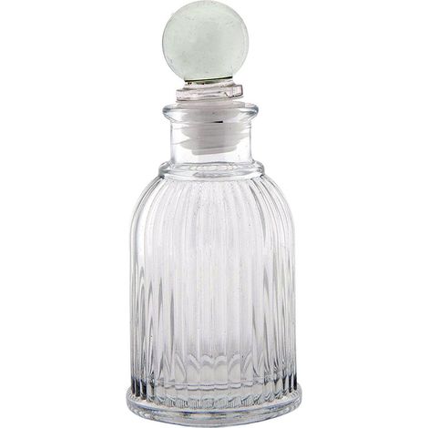 Bouteille Décorative en Verre Transparent avec Bouchon Style Classique Ø 6 x 13 cm - PANGIVO