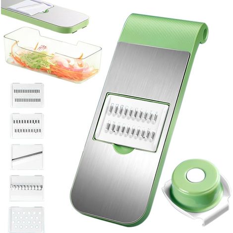 Mandolina multifunzionale per verdure, tagliaverdure professionale con 5 impostazioni di lama, ideale per carote, cetrioli e cipolle.