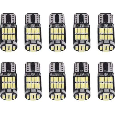 10 Pièces Ampoules LED W5W T10 12V Blanc Intérieur Voiture Plaque Immatriculation (1/4)