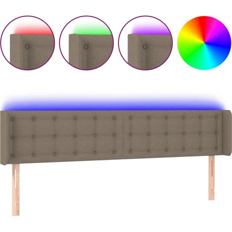 Maison Exclusive - Testiera a LED Tortora 203x16x78/88 cm in Tessuto
