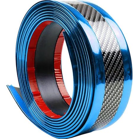 Bande de protection seuil de porte voiture – Caoutchouc anti-rayures et antichoc, 3 m × 5 cm, bord bleu (1/5)