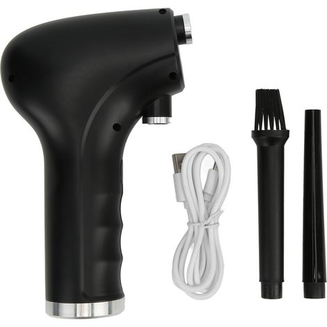 2-en-1 Souffleur d'Air Comprimé Rechargeable USB 3000mAh Aspirateur Mini Portatif pour Siège Auto Clavier Ordinateur (1/5)