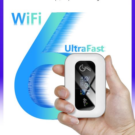Routeur Wi-Fi 6 portable pour les voyages, routeur de poche, Internet par satellite illimité, routeur Wi-Fi mobile, dispositif haut débit mobile, point d'accès Wi-Fi portable
