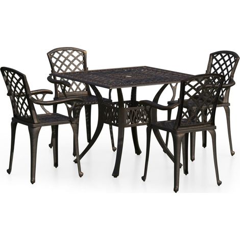 Maison Exclusive - Set da Bistrot 5 pz in Alluminio Pressofuso Bronzo