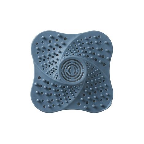 Grille d'évacuation d'eau avec 3 filtres à cheveux à ventouses (bleue) (1/5)
