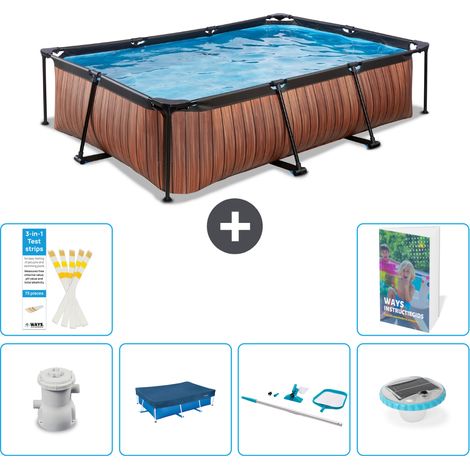 Exit-toys Piscina Exit Rectangular - Efecto madera - 300x200x65 cm - 7-piezas  S247 (1/5)