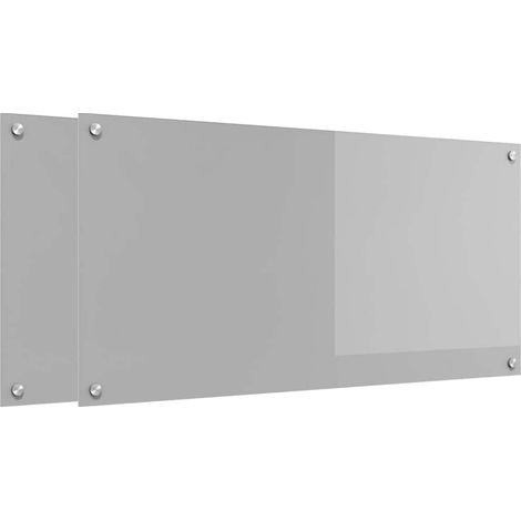 Protection de cuisine 2 pcs Gris clair 100 x 50 cm verre trempé CFW98649 (1/5)