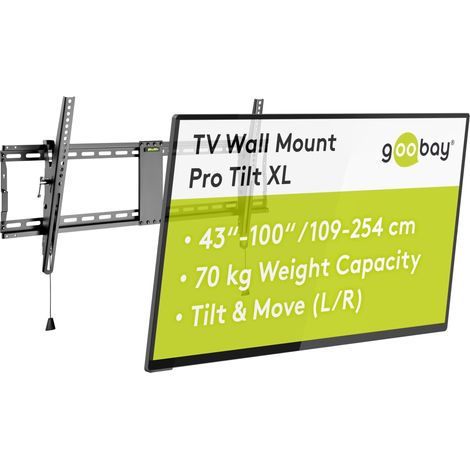 Support TV Mural Inclinable 43-100 Pouces VESA 800x400 Jusqu'à 70 kg Système Click - Pro Tilt XL - 49930 (1/5)
