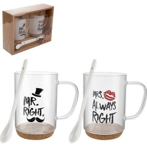 Mr&Mrs Right 380ml Glasbecher auf Ständer