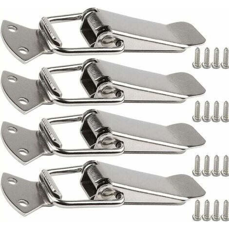 BUNTHAUS Spannverschluss aus Edelstahl mit Schraube, 56-mm-Hebelverschluss, federbelasteter Knebelverschluss, Klemmclip, Kastenverschluss, abschließbare Kappe für Werkzeugkasten