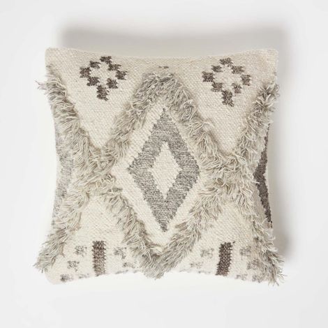 HOMESCAPES Coussin Kilim en laine et coton Alta, 45 x 45 cm